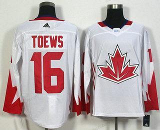 Herren Team Kanada #16 Jonathan Toews 2016 World Cup Of Hockey Game Trikots – Weiß