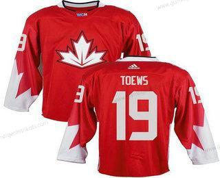 Herren Team Kanada #19 Jonathan Toews 2016 World Cup Strickerei NHL Trikots – Rot