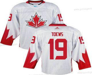 Herren Team Kanada #19 Jonathan Toews 2016 World Cup Strickerei NHL Trikots – Weiß