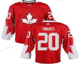 Herren Team Kanada #20 John Tavares 2016 World Cup Strickerei NHL Trikots – Rot