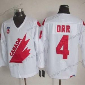 Herren Team Kanada #4 Bobby Orr 1991 Olympic CCM Vintage Trikots – Weiß