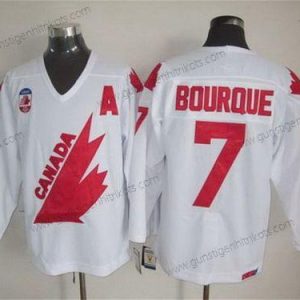 Herren Team Kanada #7 Ray Bourque 1991 Olympic CCM Vintage Trikots – Weiß