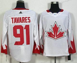 Herren Team Kanada #91 John Tavares 2016 World Cup Of Hockey Game Trikots – Weiß