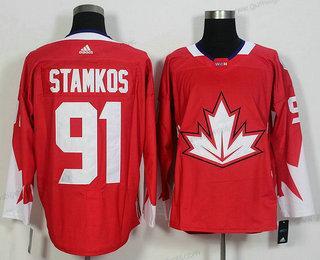 Herren Team Kanada #91 Steven Stamkos 2016 World Cup Of Hockey Game Trikots – Rot