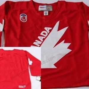 Herren Team Kanada Leer 1991 Olympic Retro CCM Trikots – Rot