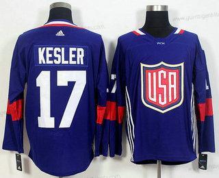 Herren Team USA #17 Ryan Kesler 2016 World Cup Of Hockey Game Trikots – Marineblau Blau