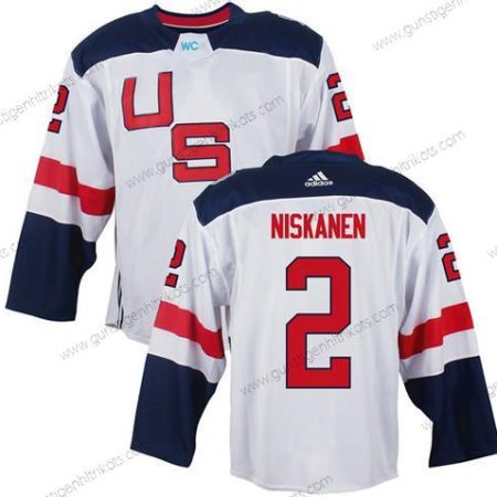 Herren Team USA #2 Matt Niskanen 2016 World Cup Of Hockey Game Trikots – Weiß