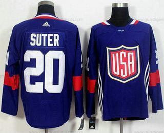 Herren Team USA #20 Ryan Suter 2016 World Cup Of Hockey Game Trikots – Marineblau Blau