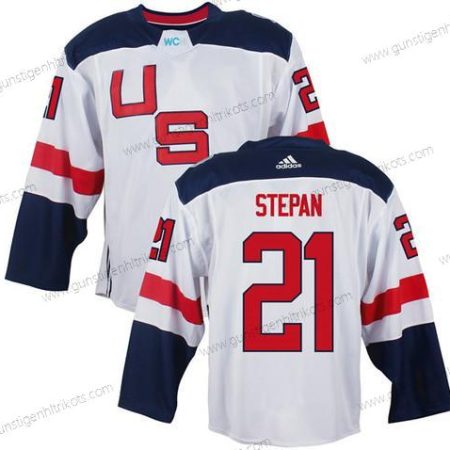 Herren Team USA #21 Derek Stepan 2016 World Cup Of Hockey Game Trikots – Weiß