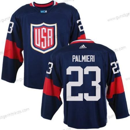 Herren Team USA #23 Kyle Palmieri 2016 World Cup Of Hockey Game Trikots – Marineblau Blau