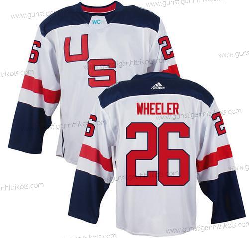 Herren Team USA #26 Blake Wheeler 2016 World Cup Of Hockey Game Trikots – Weiß