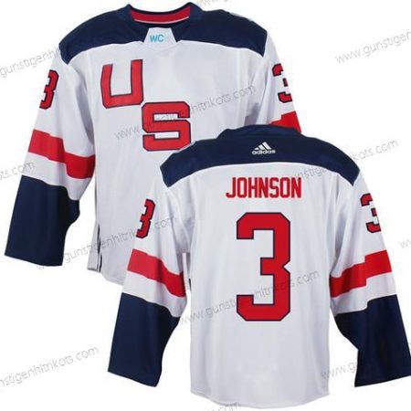 Herren Team USA #3 Jack Johnson 2016 World Cup Of Hockey Game Trikots – Weiß