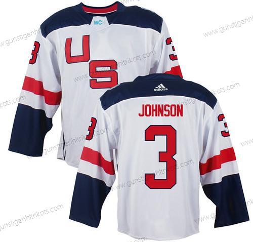 Herren Team USA #3 Jack Johnson 2016 World Cup Of Hockey Game Trikots – Weiß