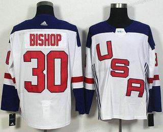 Herren Team USA #30 Ben Bishop 2016 World Cup Of Hockey Game Trikots – Weiß