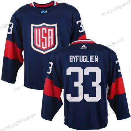 Herren Team USA #33 Dustin Byfuglien 2016 World Cup Of Hockey Game Trikots – Marineblau Blau