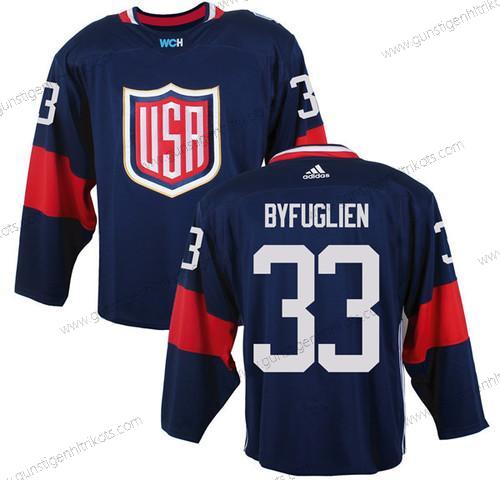 Herren Team USA #33 Dustin Byfuglien 2016 World Cup Of Hockey Game Trikots – Marineblau Blau