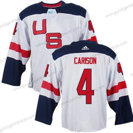 Herren Team USA #4 John Carlson 2016 World Cup Of Hockey Game Trikots – Weiß