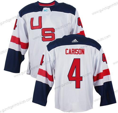 Herren Team USA #4 John Carlson 2016 World Cup Of Hockey Game Trikots – Weiß