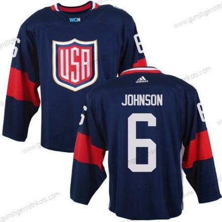 Herren Team USA #6 Erik Johnson 2016 World Cup Of Hockey Game Trikots – Marineblau Blau