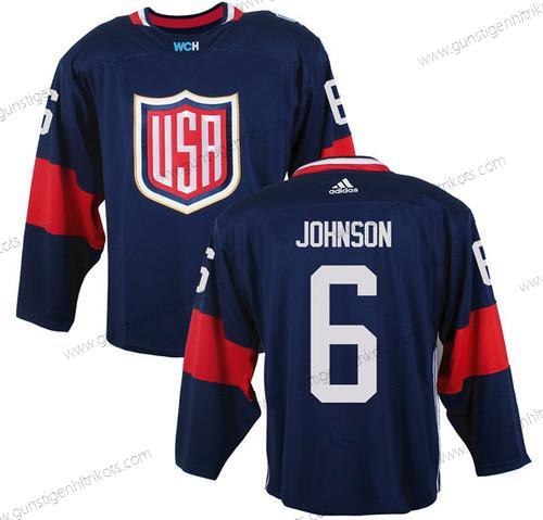 Herren Team USA #6 Erik Johnson 2016 World Cup Of Hockey Game Trikots – Marineblau Blau