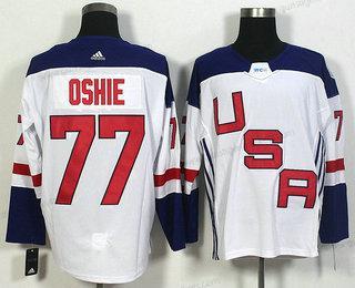 Herren Team USA #77 T. J. Oshie 2016 World Cup Of Hockey Game Trikots – Weiß