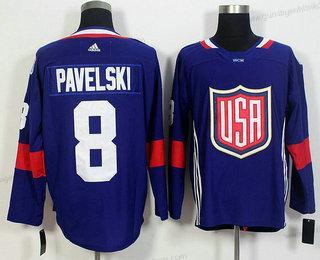 Herren Team USA #8 Joe Pavelski 2016 World Cup Of Hockey Game Trikots – Marineblau Blau