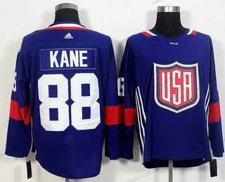 Herren Team USA #88 Patrick Kane 2016 World Cup Of Hockey Game Trikots – Marineblau Blau