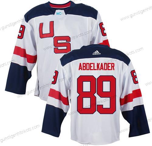 Herren Team USA #89 Justin Abdelkader 2016 World Cup Of Hockey Game Trikots – Weiß