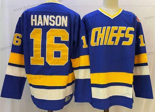 Herren The NHL Movie Edtion #16 Hanson Trikots – Blau