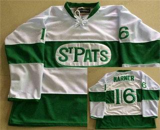 Herren Toronto Maple Leafs #16 Mitchell Marner 2017 St. Patrick’S Day Strickerei NHL Reebok Hockey Trikots – Weiß Grün