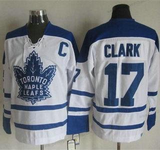 Herren Toronto Maple Leafs #17 Wendel Clark 1998-99 CCM Vintage Trikots – Weiß