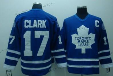 Herren Toronto Maple Leafs #17 Wendel Clark Retro CCM Trikots – Blau