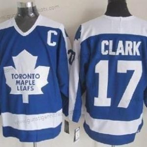 Herren Toronto Maple Leafs #17 Wendel Clark With Retro CCM Trikots – Blau Weiß