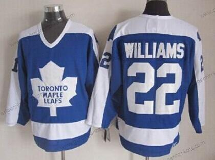 Herren Toronto Maple Leafs #22 Tiger Williams With Retro CCM Trikots – Blau Weiß