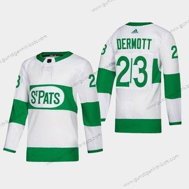 Herren Toronto Maple Leafs #23 Travis Dermott St. Pats Road Authentisch Spieler Trikots – Weiß