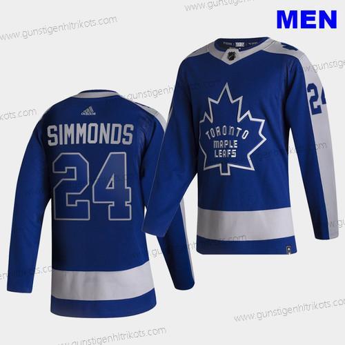 Herren Toronto Maple Leafs #24 Wayne Simmonds 2021 Rückseite Retro Special Edition Authentisch Trikots – Blau