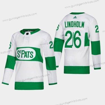 Herren Toronto Maple Leafs #26 Par Lindholm Toronto St. Pats Road Authentisch Spieler Trikots – Weiß