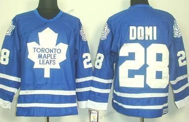 Herren Toronto Maple Leafs #28 Tie Domi Retro CCM Trikots – Blau