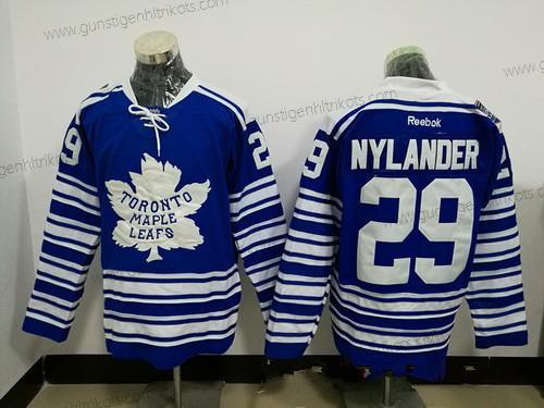 Herren Toronto Maple Leafs #29 William Nylander 2014 Winter Klassisch Strickerei NHL Reebok Hockey Trikots – Blau