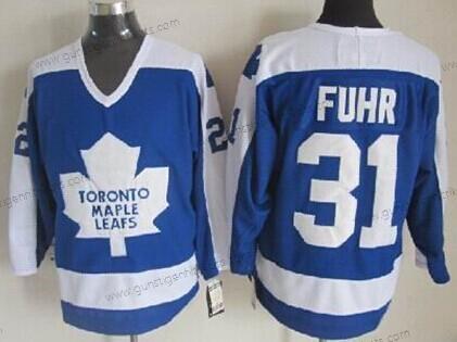 Herren Toronto Maple Leafs #31 Grant Fuhr With Retro CCM Trikots – Blau Weiß