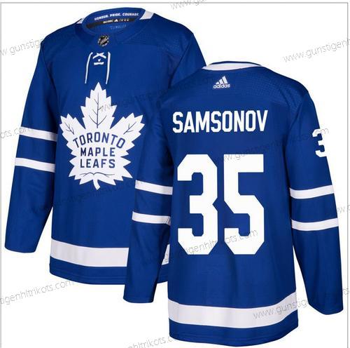 Herren Toronto Maple Leafs #35 Ilya Samsonov Strickerei Trikots – Blau