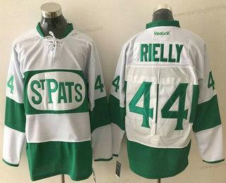 Herren Toronto Maple Leafs 44 Morgan Rielly 2017 St. Patrick’S Day Strickerei NHL Reebok Hockey Trikots – Weiß Grün