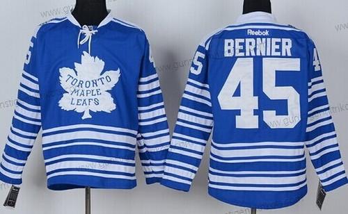 Herren Toronto Maple Leafs #45 Jonathan Bernier 2014 Winter Klassisch Trikots – Blau