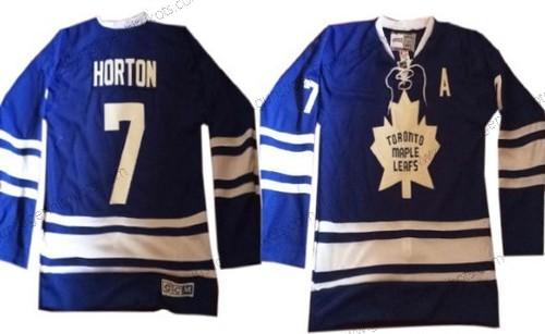 Herren Toronto Maple Leafs #7 Tim Horton Ausweichtrikot Retro CCM Trikots – Blau