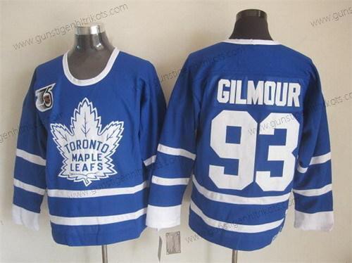 Herren Toronto Maple Leafs #93 Doug Gilmour 75Th Retro CCM Trikots – Blau