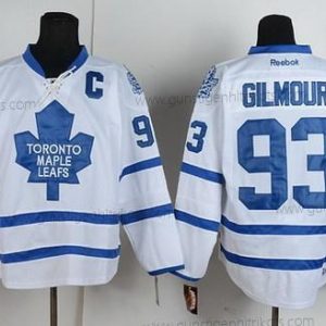 Herren Toronto Maple Leafs #93 Doug Gilmour Retro CCM Trikots – Weiß Blau