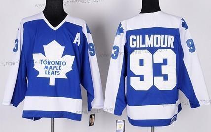 Herren Toronto Maple Leafs #93 Doug Gilmour With Retro CCM Trikots – Blau Weiß