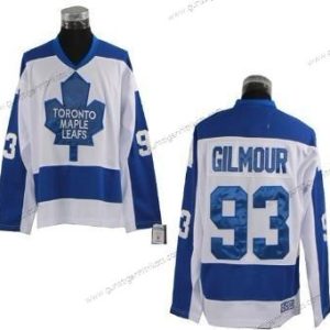 Herren Toronto Maple Leafs #93 Doug Gilmour With Retro CCM Trikots – Weiß Blau