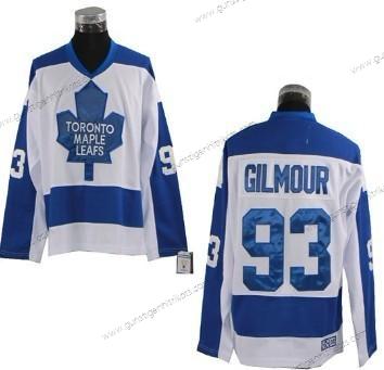 Herren Toronto Maple Leafs #93 Doug Gilmour With Retro CCM Trikots – Weiß Blau