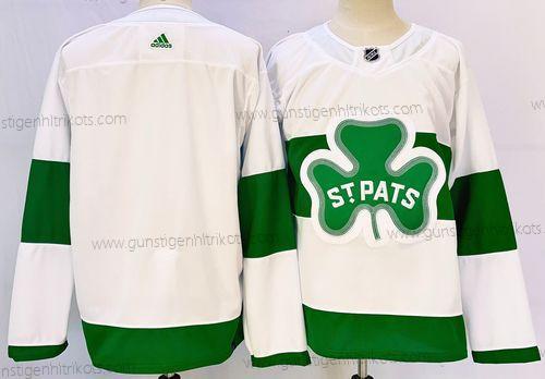 Herren Toronto Maple Leafs Leer St Patricks Authentisch Trikots – Weiß